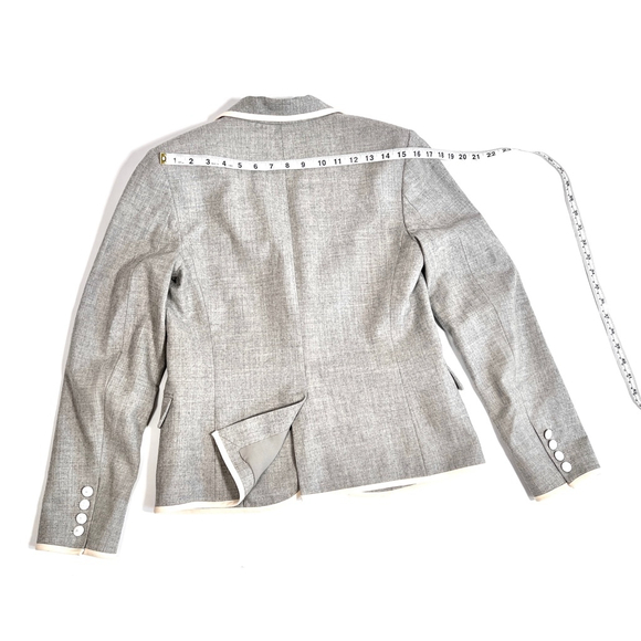 Theory Womans Blazer Wool Blend Gray Cream White RN 98406 - Picture 5 of 13